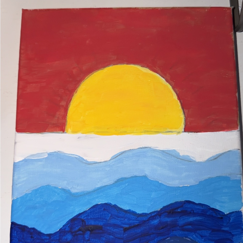 Sunset Over Mountains Canvas Art